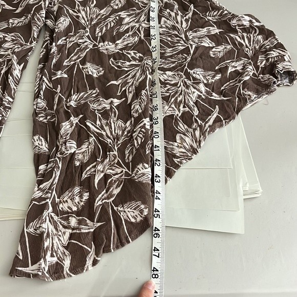 Miou Muse Leaf Print Cami Jumpsuit Brown White Size Small - Picture 9 of 11